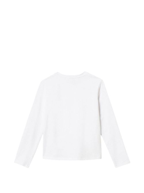 T-shirt Twinset Kids da bambina bianco panna con scritta flock rossa TWINSET Kids | 262GJ226313865